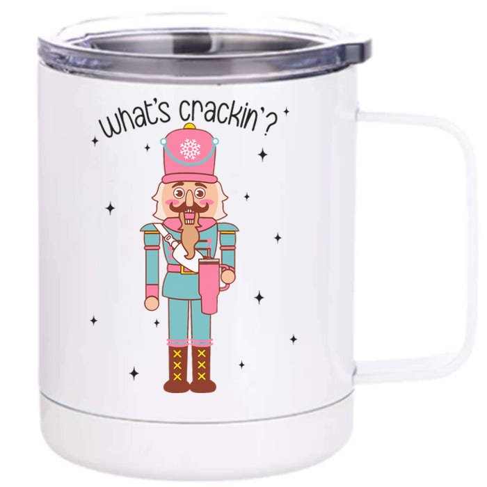 Whats Crackin Merry Christmas Nutcracker Xmas Bougie Front & Back 12oz Stainless Steel Tumbler Cup