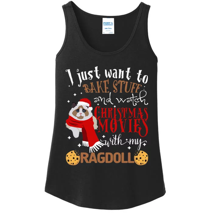 Watch Christmas Movies With My Ragdoll Cat Lover Ladies Essential Tank