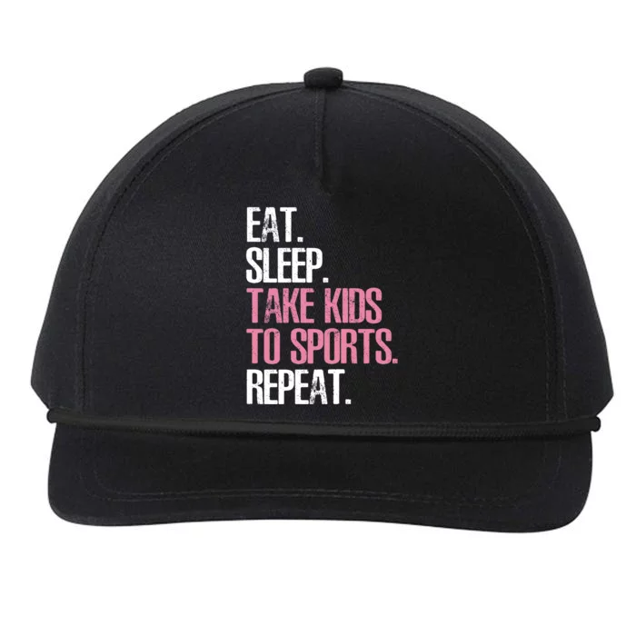 Wo Cute Mother's Day Gift Eat Sleep Take To Sports Repeat Snapback Five-Panel Rope Hat