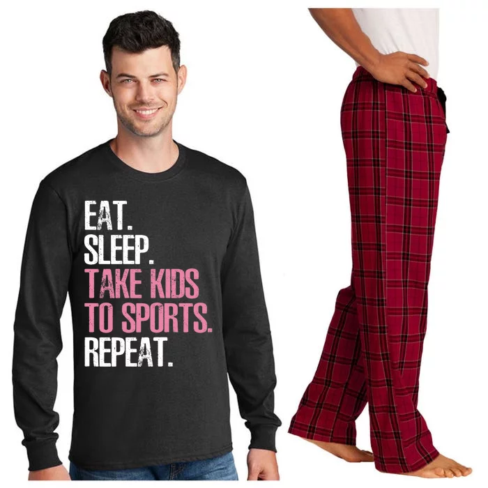 Wo Cute Mother's Day Gift Eat Sleep Take To Sports Repeat Long Sleeve Pajama Set