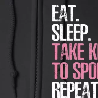 Wo Cute Mother's Day Gift Eat Sleep Take To Sports Repeat Full Zip Hoodie