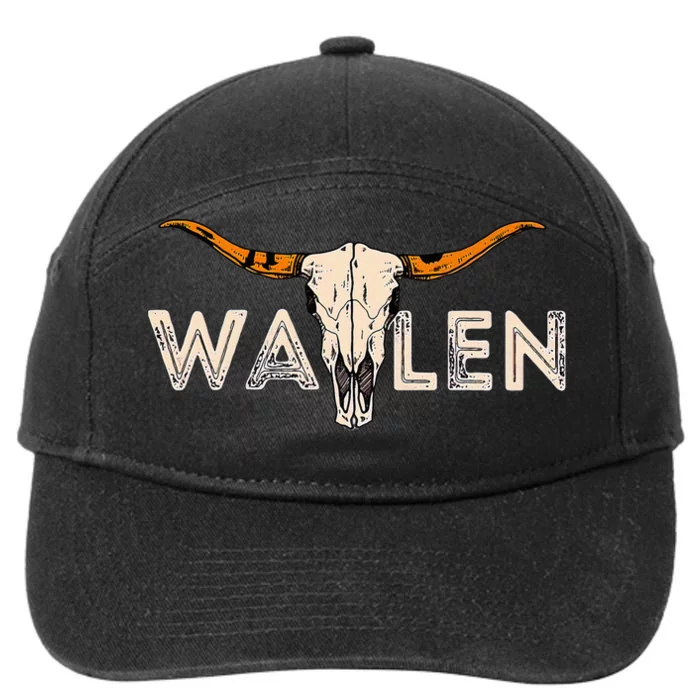 Western Country Music Girl Bull Skull 7-Panel Snapback Hat