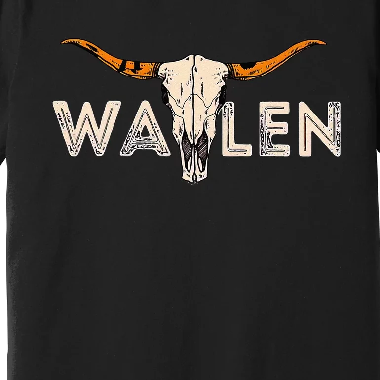 Western Country Music Girl Bull Skull Premium T-Shirt