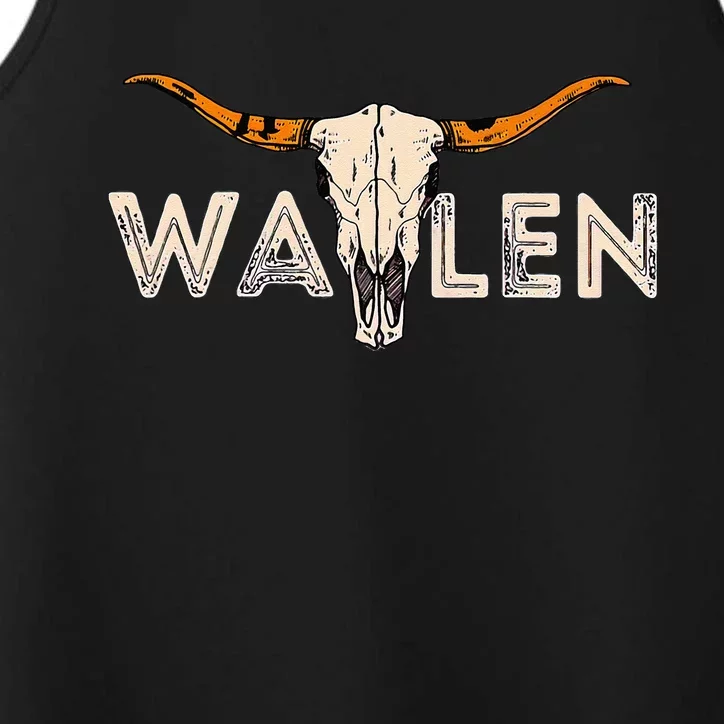 Western Country Music Girl Bull Skull Performance Tank