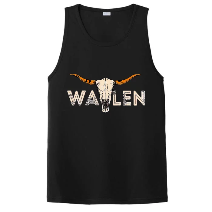 Western Country Music Girl Bull Skull Performance Tank