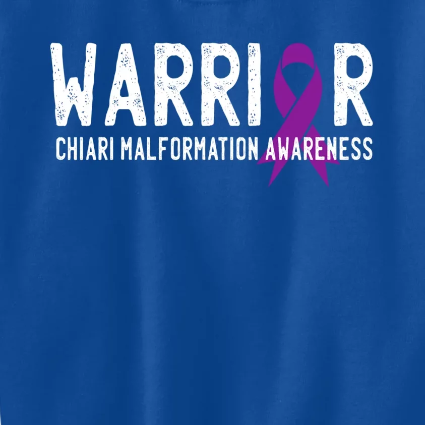 Warrior Chiari Malformation Awareness Purple Ribbon Fighter Cute Gift Kids Sweatshirt