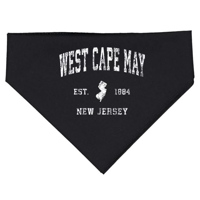 West Cape May New Jersey Nj Vintage Athletic Sports Design USA-Made Doggie Bandana