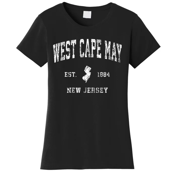 West Cape May New Jersey Nj Vintage Athletic Sports Design Women's T-Shirt