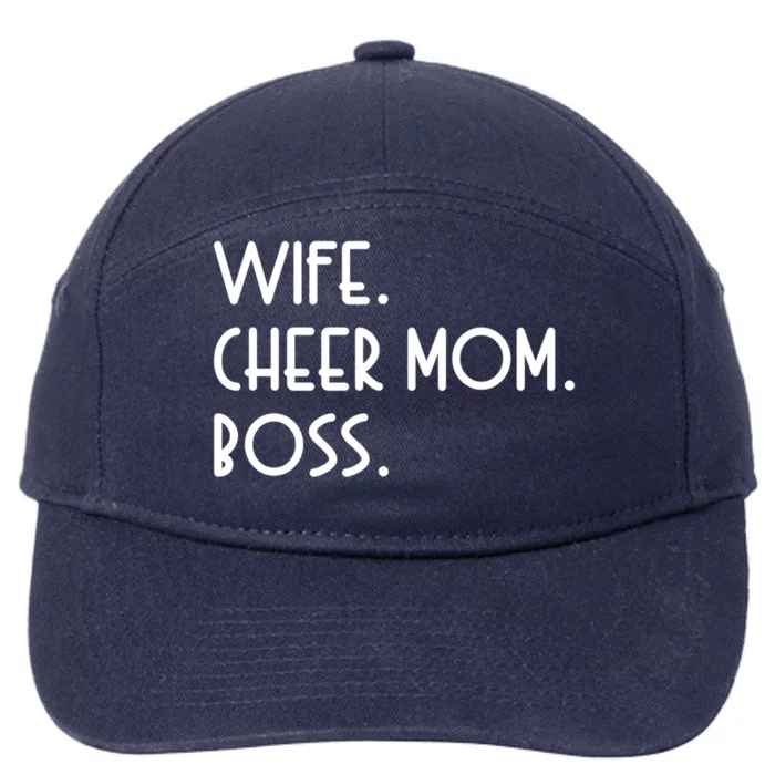 Wife Cheer Mom Boss Cheerleading Cool Gift 7-Panel Snapback Hat