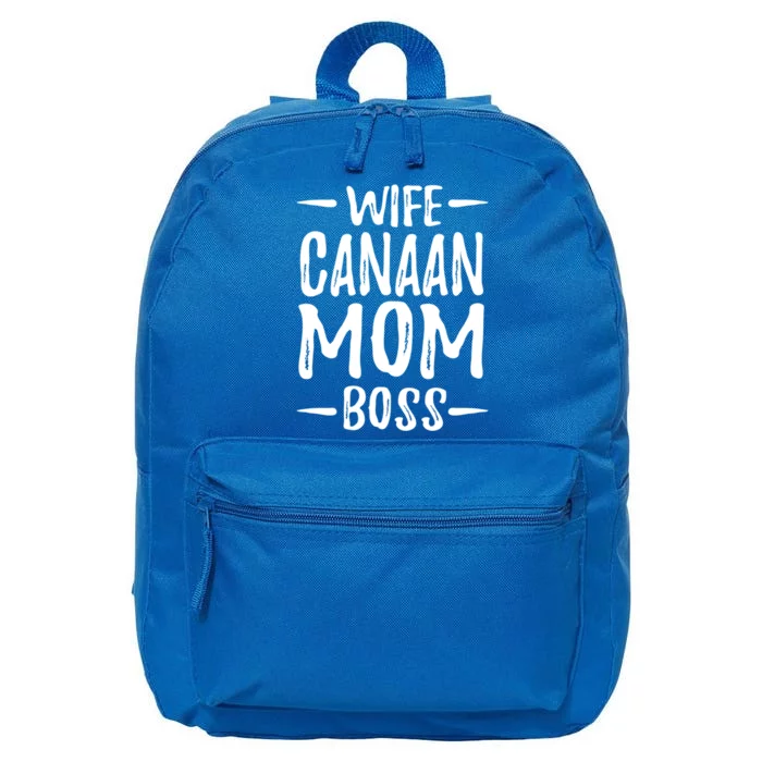 Wife Canaan Mom Boss Funny Dog Mom Gift Idea Gift 16 in Basic Backpack