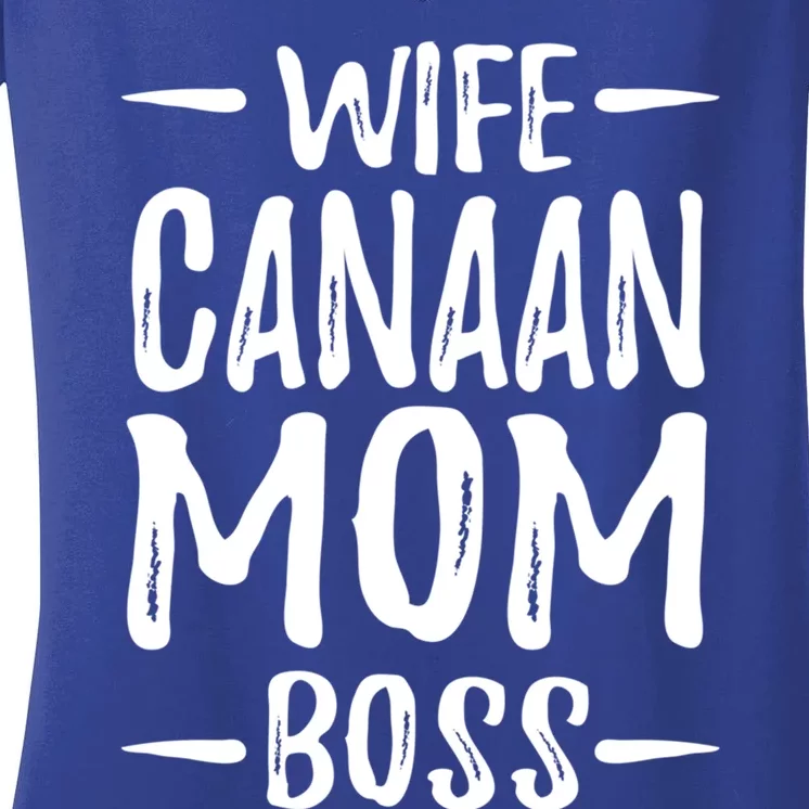 Wife Canaan Mom Boss Funny Dog Mom Gift Idea Gift Women's V-Neck T-Shirt