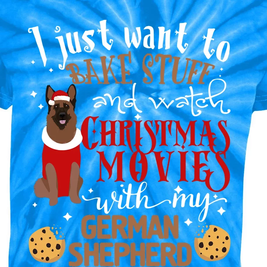 Watch Christmas Movies With My Ger Shepherd Dog Lover Funny Gift Kids Tie-Dye T-Shirt