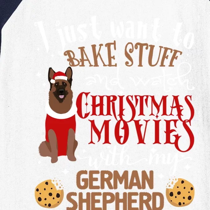 Watch Christmas Movies With My Ger Shepherd Dog Lover Funny Gift Baseball Sleeve Shirt