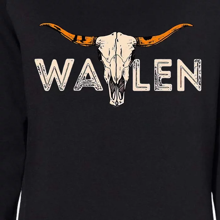 Western Country Music Girl Bull Skull Womens California Wash Sweatshirt