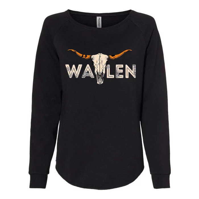 Western Country Music Girl Bull Skull Womens California Wash Sweatshirt