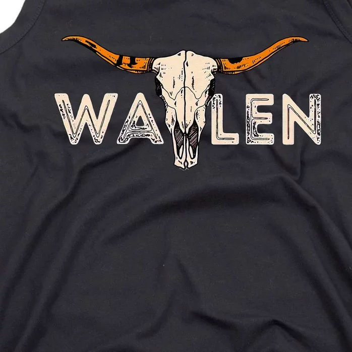 Western Country Music Girl Bull Skull Tank Top