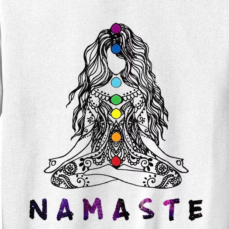 Womens Chakra Meditation Yoga Pose Spiritual Namaste Tattoo Top Sweatshirt