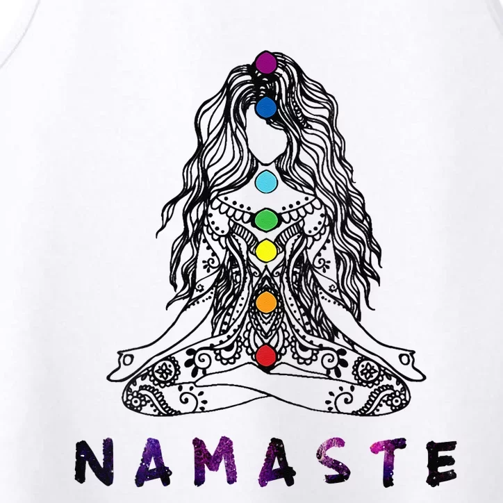 Womens Chakra Meditation Yoga Pose Spiritual Namaste Tattoo Top Performance Tank