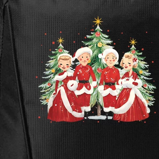 White Christmas Movie 1954 Xmas Song Holiday Pajamas Retro City Backpack