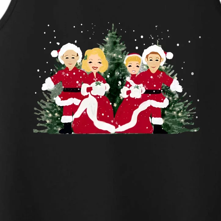 White Christmas Movie 1954 Xmas Song Holiday Pajamas Retro Performance Tank