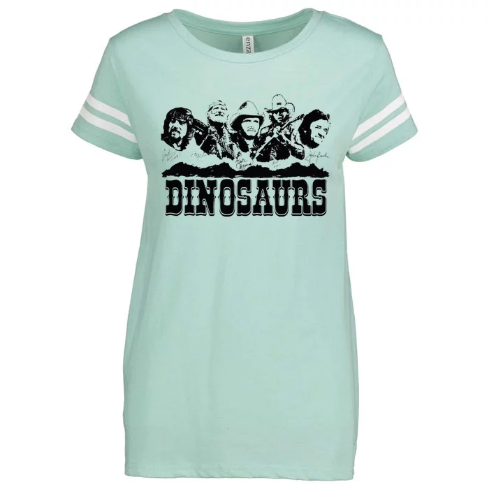 Western Country Music Legends Dinosaurs Enza Ladies Jersey Football T-Shirt