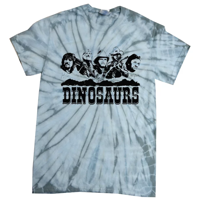 Western Country Music Legends Dinosaurs Tie-Dye T-Shirt