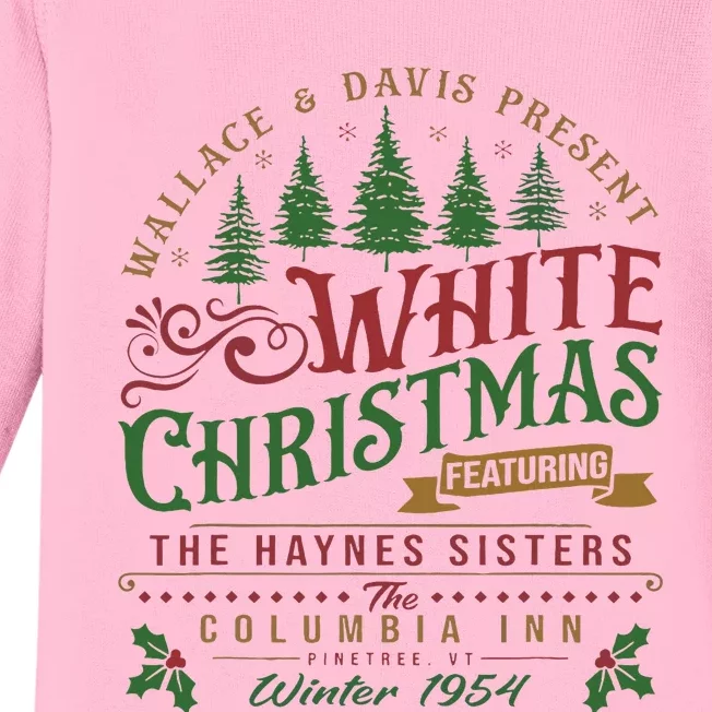 White Christmas Movie 1954 Xmas Song Haynes Sisters Xmas Baby Long Sleeve Bodysuit