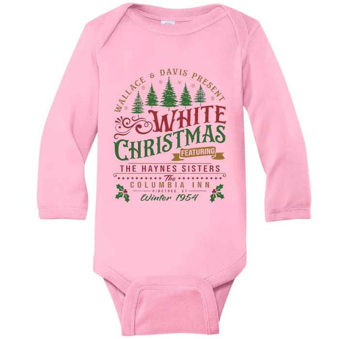 White Christmas Movie 1954 Xmas Song Haynes Sisters Xmas Baby Long Sleeve Bodysuit