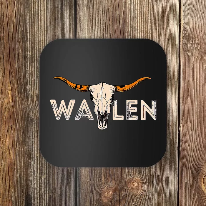 Western Country Music Girl Bull Skull Coaster