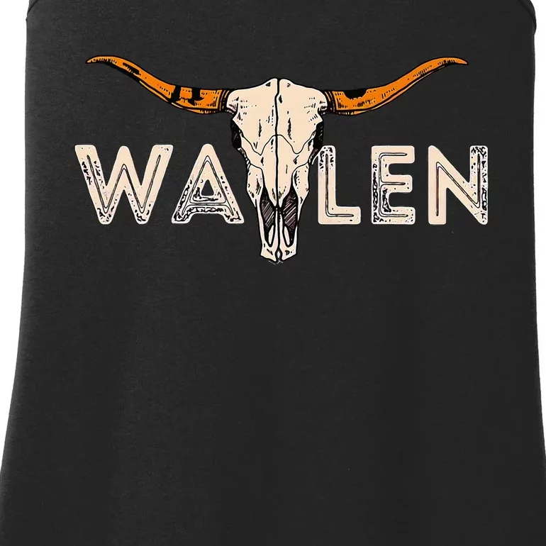 Western Country Music Girl Bull Skull Ladies Essential Tank