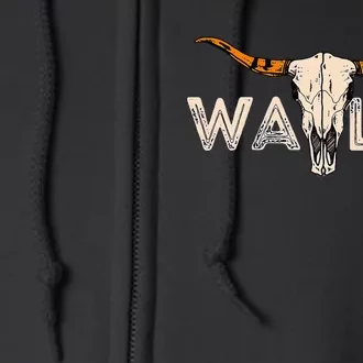 Western Country Music Girl Bull Skull Full Zip Hoodie