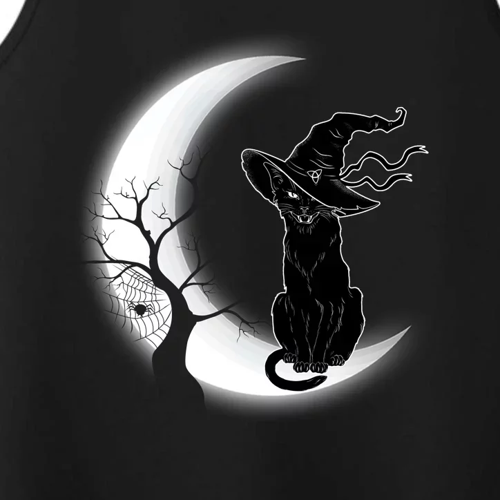 Witch Cat Moon Halloween Performance Tank