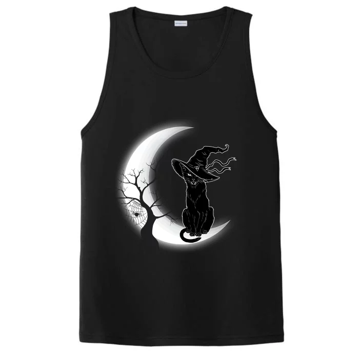 Witch Cat Moon Halloween Performance Tank