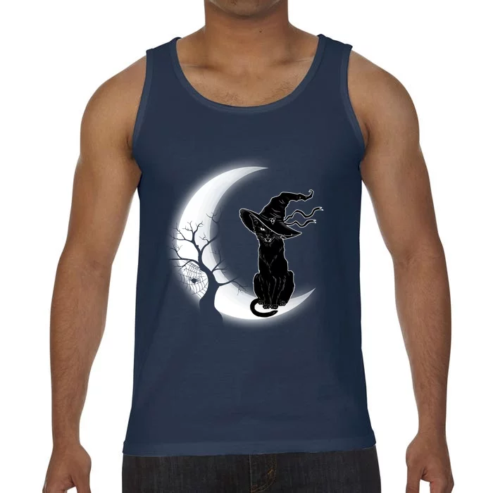 Witch Cat Moon Halloween Comfort Colors® Tank Top