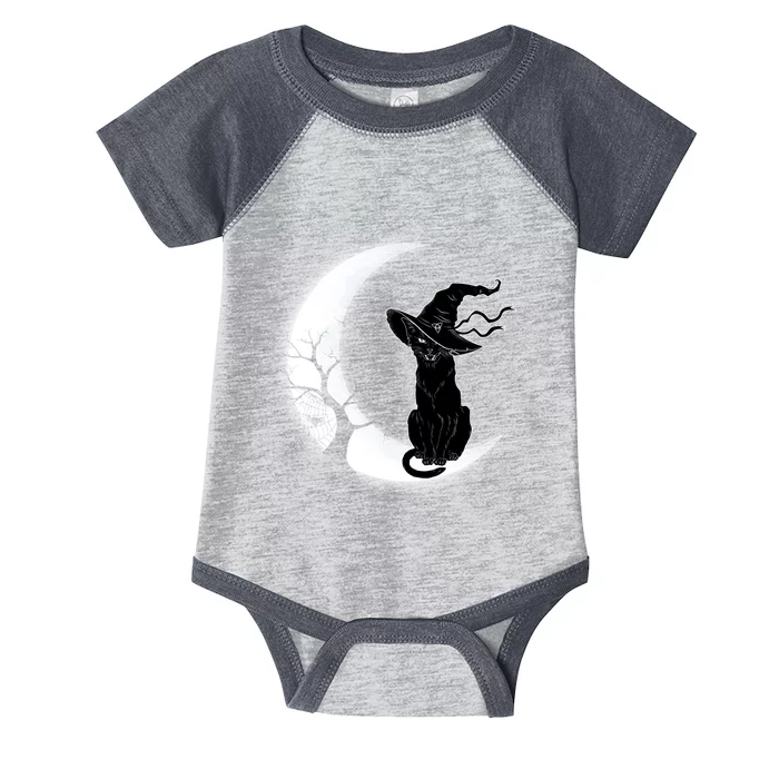 Witch Cat Moon Halloween Infant Baby Jersey Bodysuit