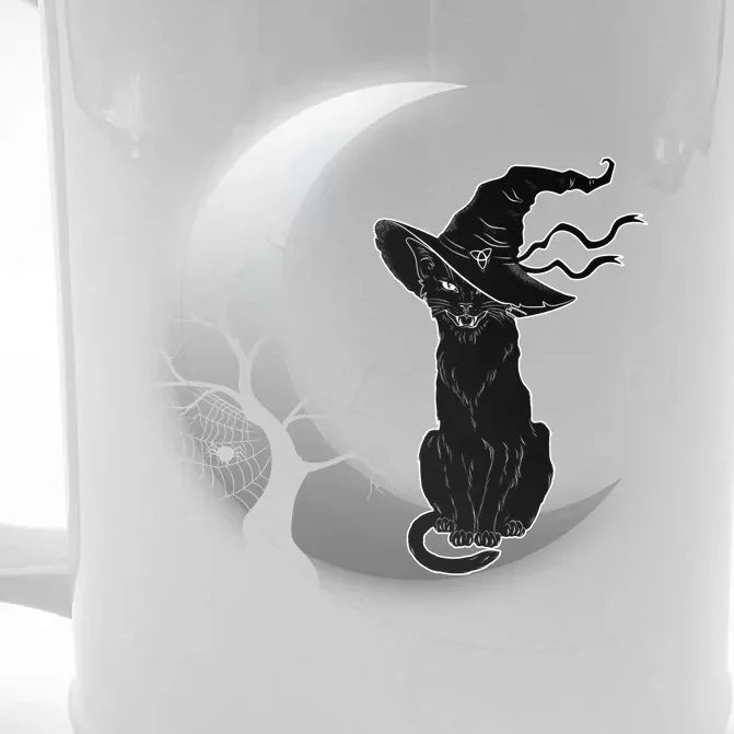 Witch Cat Moon Halloween Front & Back Beer Stein