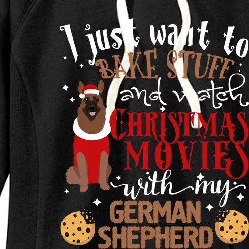 Watch Christmas Movies With My Ger Shepherd Dog Lover Cool Gift Women's Fleece Hoodie