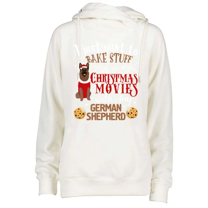 Watch Christmas Movies With My Ger Shepherd Dog Lover Cool Gift Womens Funnel Neck Pullover Hood