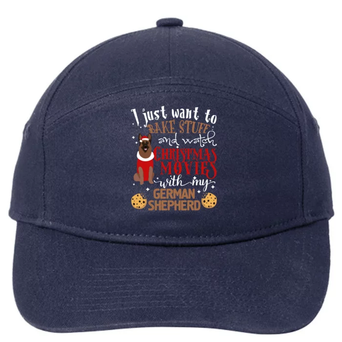 Watch Christmas Movies With My Ger Shepherd Dog Lover Cool Gift 7-Panel Snapback Hat