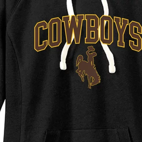 Wyoming Cowboys Cowboys Arch And Logo Gift Women's Fleece Hoodie