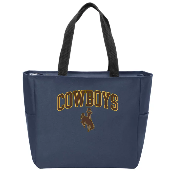 Wyoming Cowboys Cowboys Arch And Logo Gift Zip Tote Bag