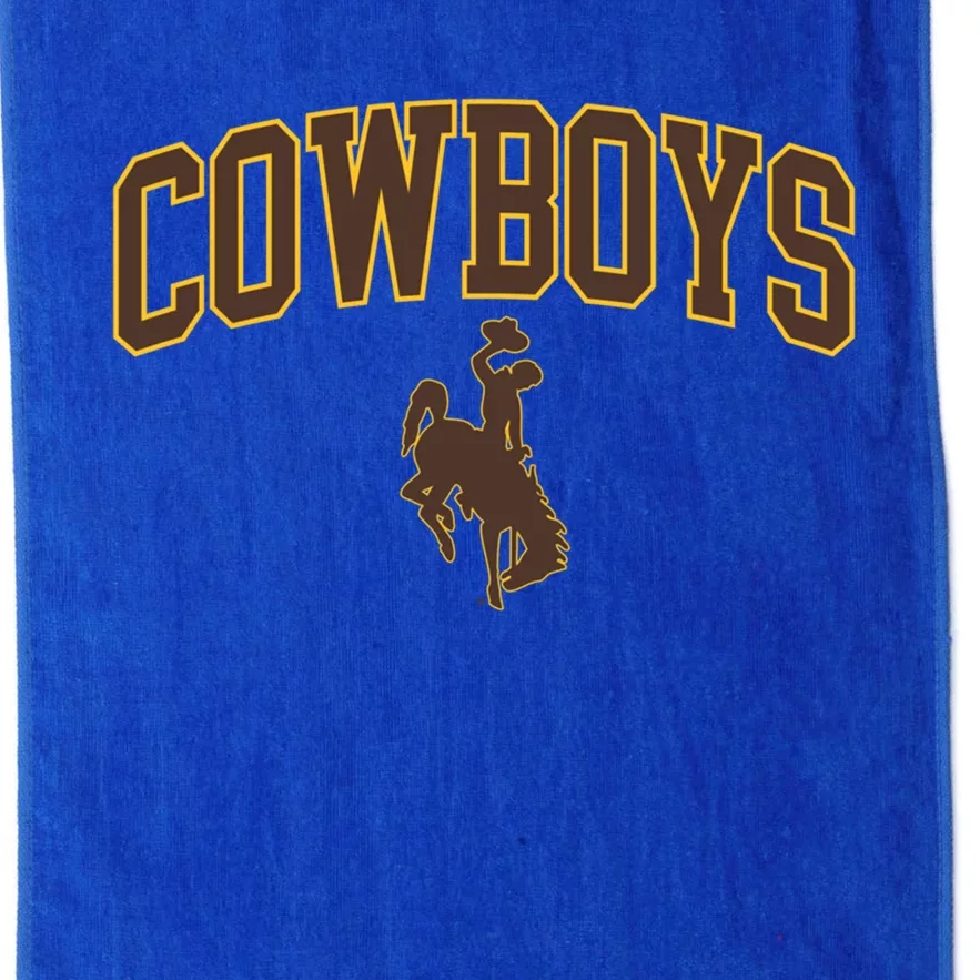 Wyoming Cowboys Cowboys Arch And Logo Gift Platinum Collection Golf Towel