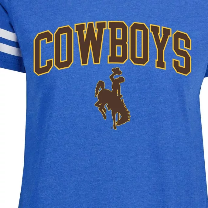 Wyoming Cowboys Cowboys Arch And Logo Gift Enza Ladies Jersey Football T-Shirt