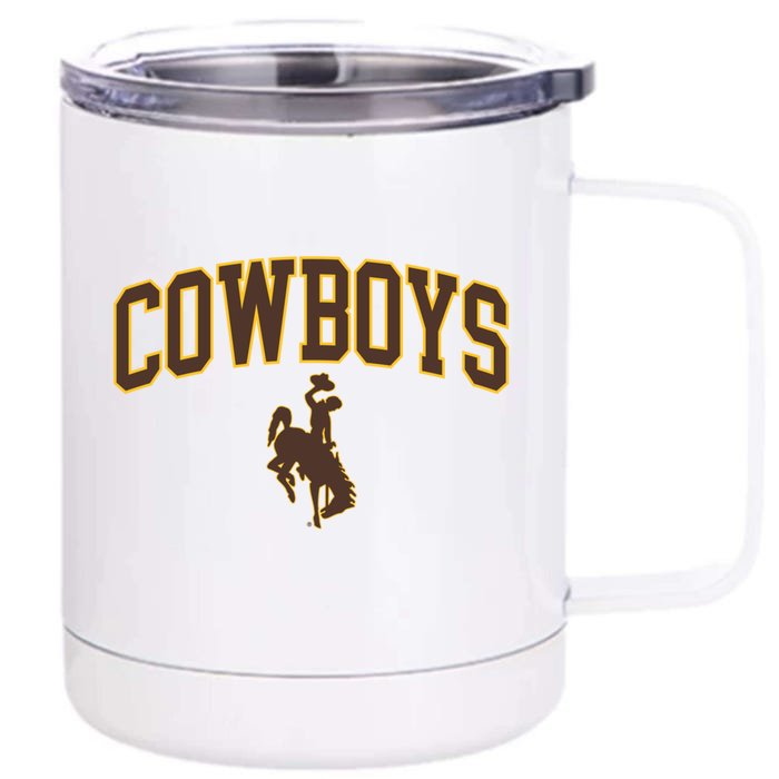 Wyoming Cowboys Cowboys Arch And Logo Gift Front & Back 12oz Stainless Steel Tumbler Cup