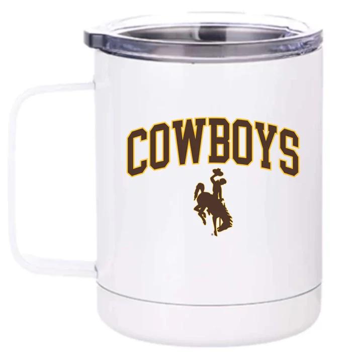 Wyoming Cowboys Cowboys Arch And Logo Gift Front & Back 12oz Stainless Steel Tumbler Cup