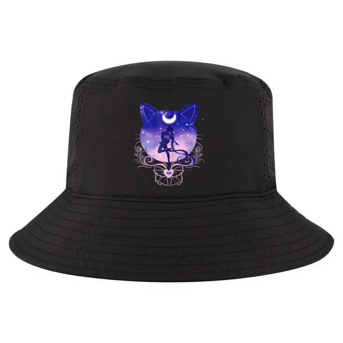 Womens Cat Moon Sailor Cool Comfort Performance Bucket Hat