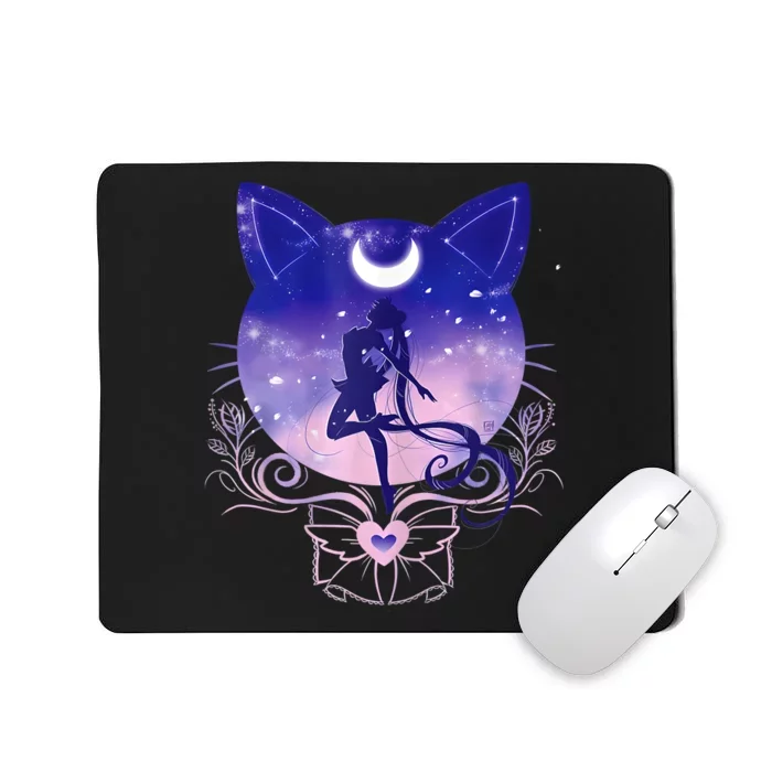 Womens Cat Moon Sailor Mousepad