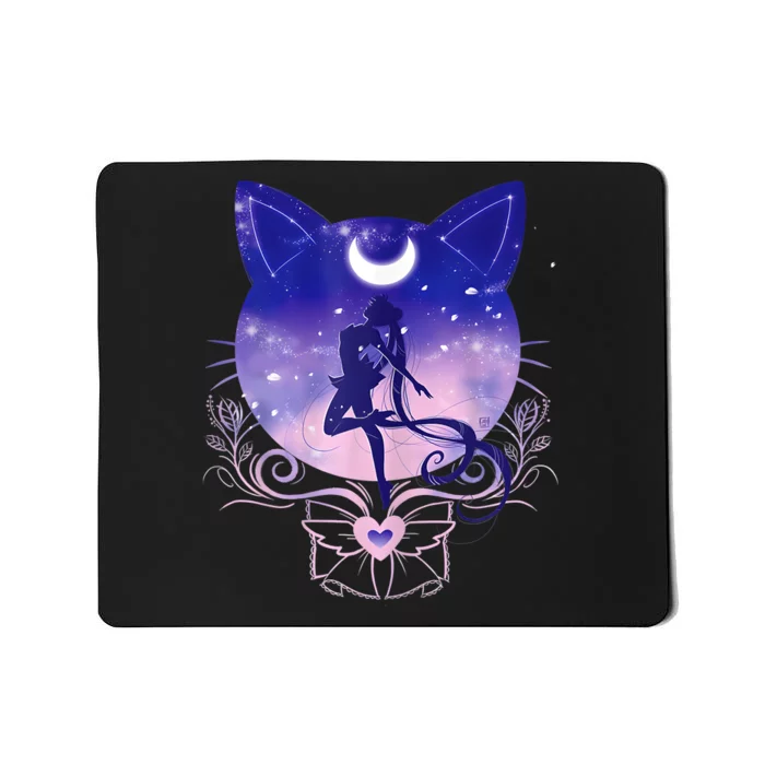 Womens Cat Moon Sailor Mousepad