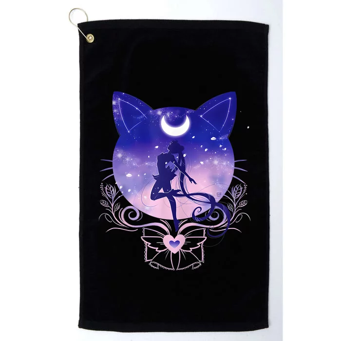 Womens Cat Moon Sailor Platinum Collection Golf Towel