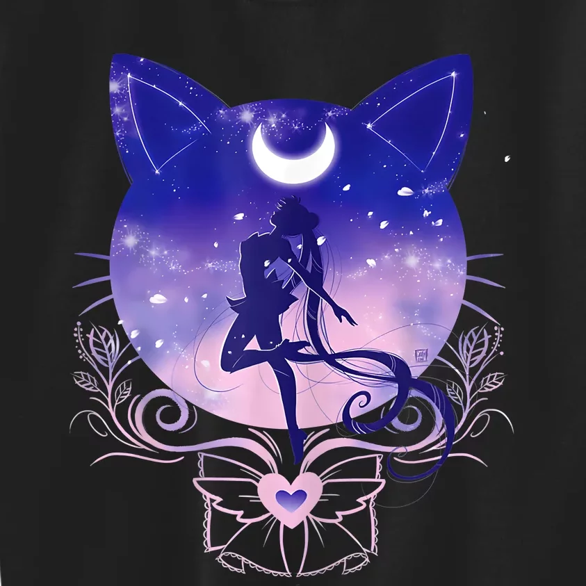 Womens Cat Moon Sailor Kids Sweatshirt